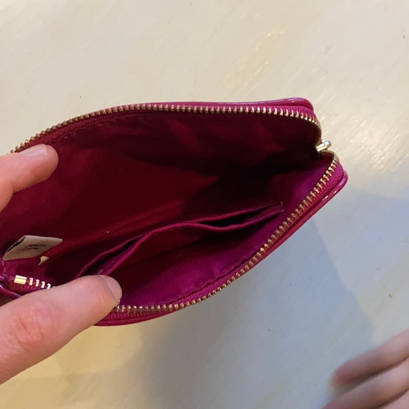 Coach wristlet, brown and pink trim - Picture 4 of 4